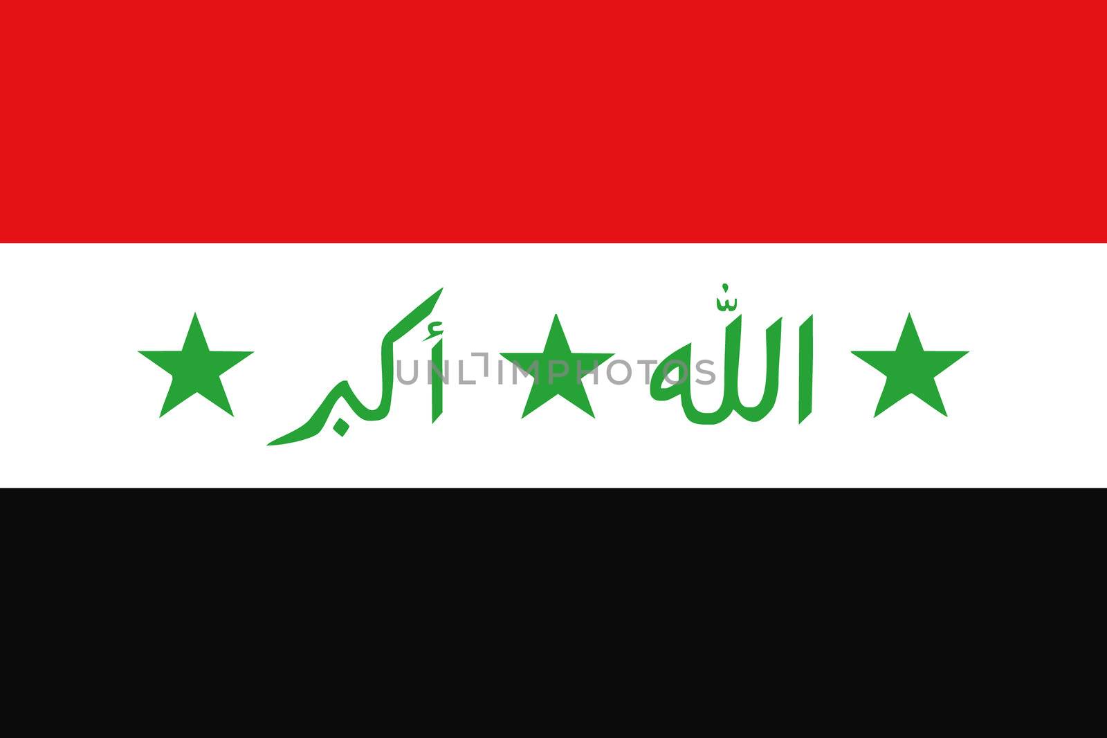 Illustrated Drawing of the flag of Iraq by DragonEyeMedia