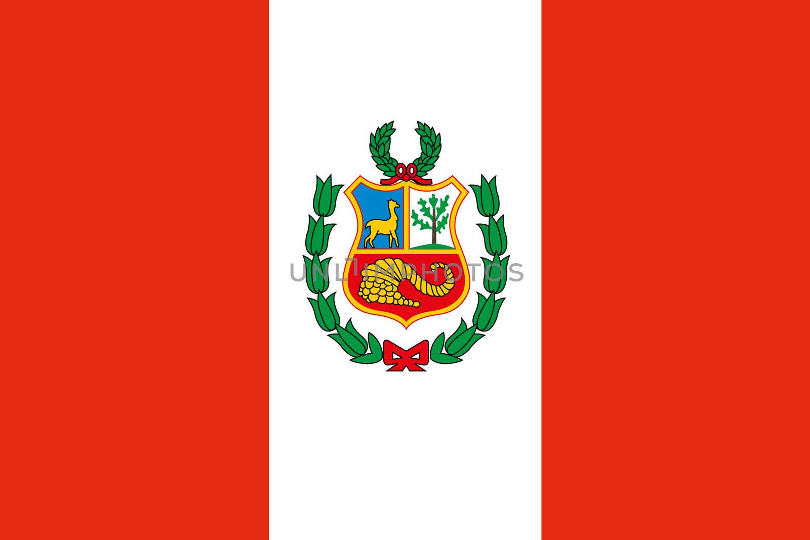 Illustrated Drawing of the flag of Peru by DragonEyeMedia
