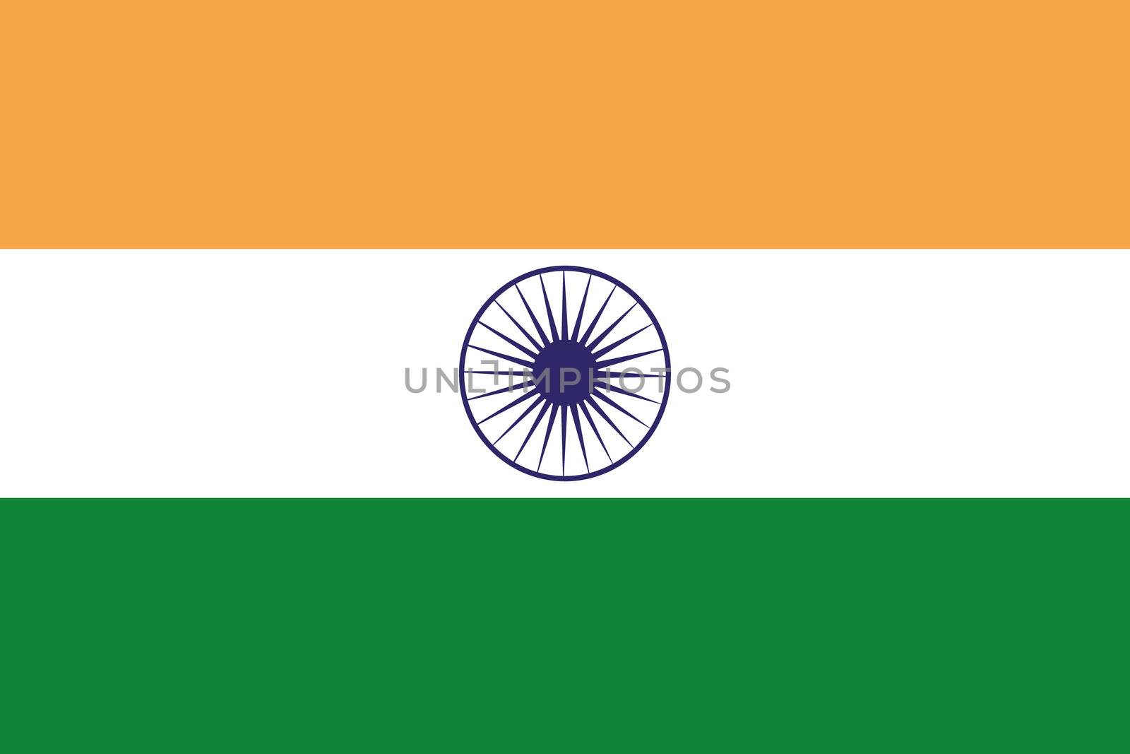 Illustrated Drawing of the flag of India by DragonEyeMedia