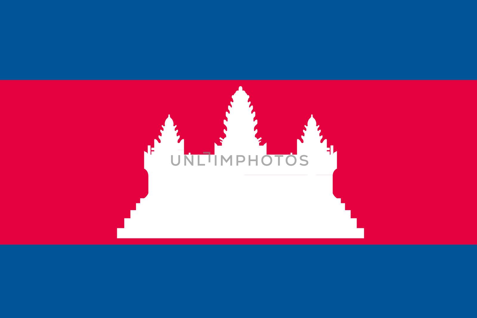 Illustrated Drawing of the flag of Cambodia by DragonEyeMedia
