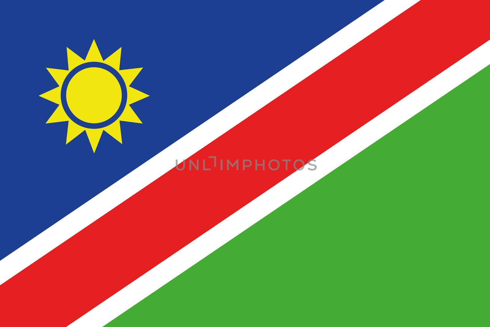 Illustrated Drawing of the flag of Namibia by DragonEyeMedia