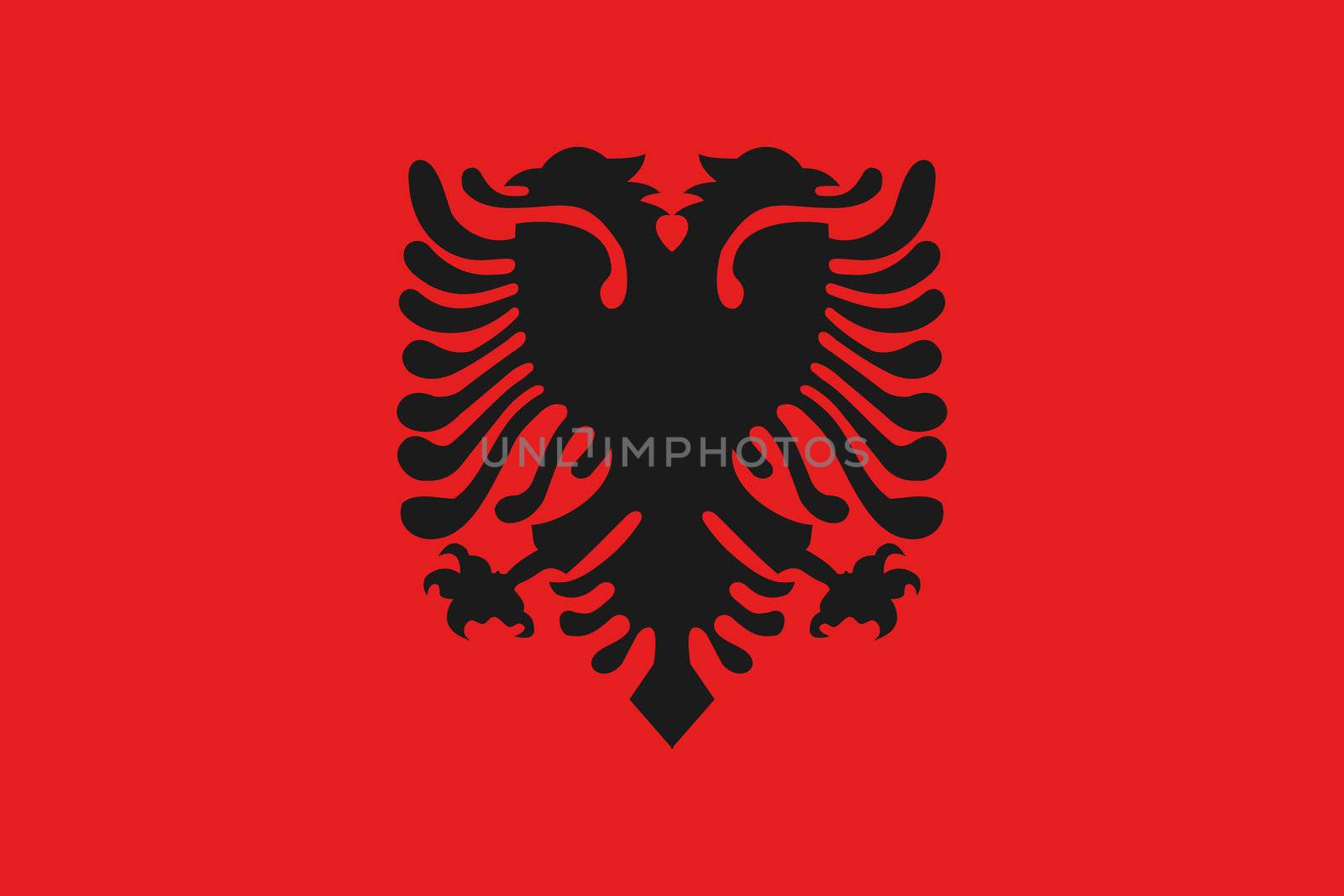 Illustrated Drawing of the flag of Albania by DragonEyeMedia