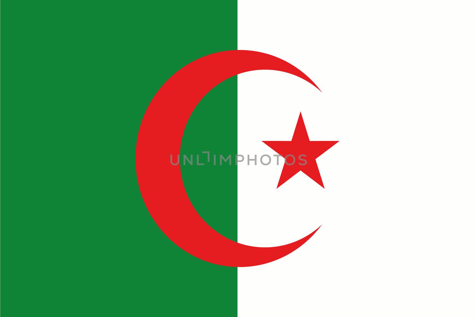 Illustrated Drawing of the flag of Algeria by DragonEyeMedia
