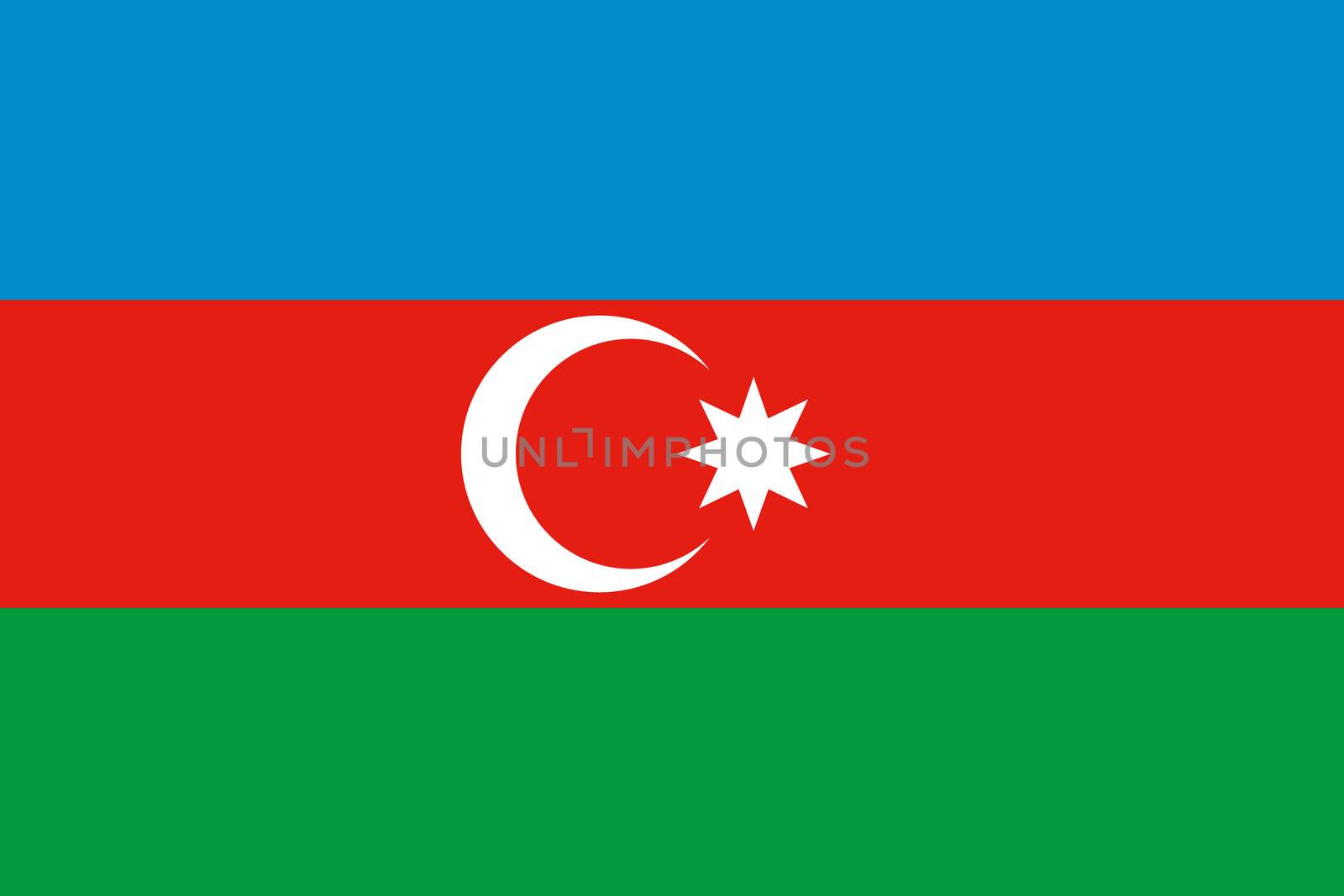 Illustrated Drawing of the flag of Azerbaijan by DragonEyeMedia