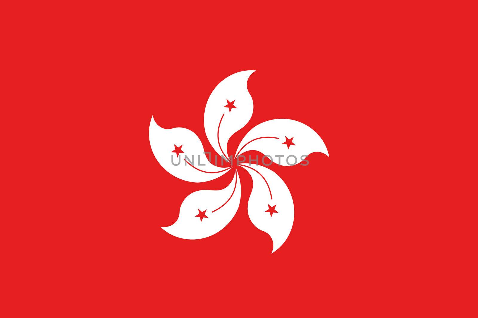 Illustrated Drawing of the flag of Hong Kong by DragonEyeMedia