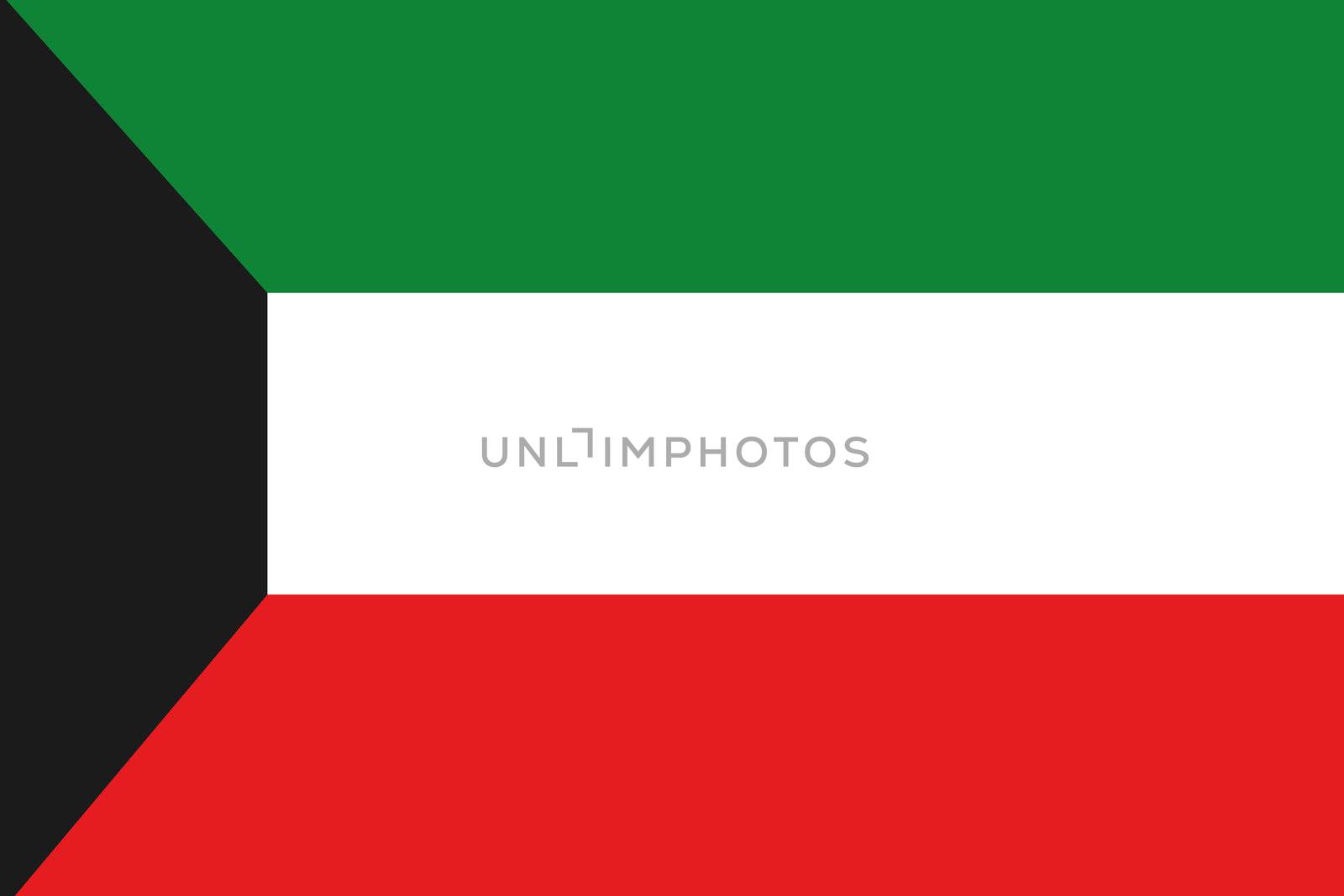Illustrated Drawing of the flag of Kuwait by DragonEyeMedia