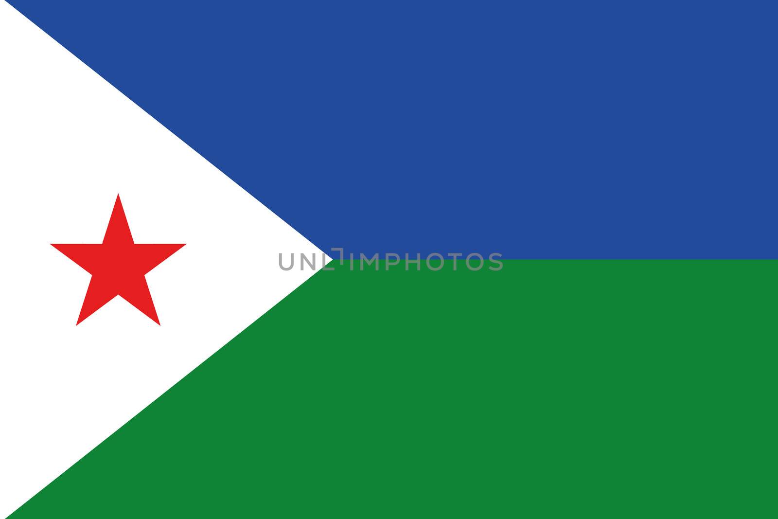 Illustrated Drawing of the flag of Djibouti by DragonEyeMedia