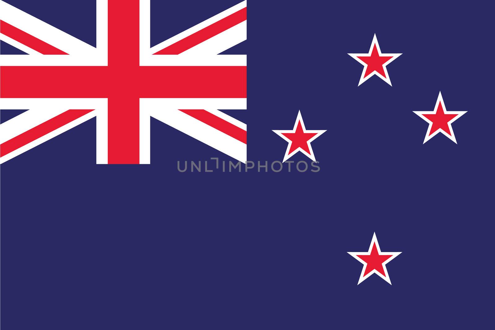 Illustrated Drawing of the flag of New Zealand by DragonEyeMedia