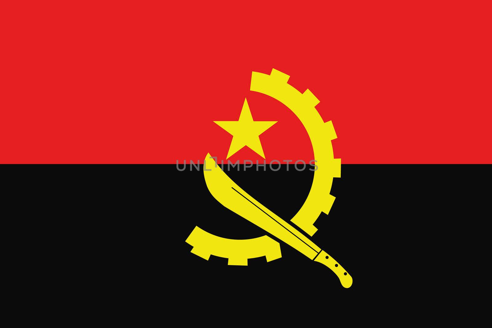 Illustrated Drawing of the flag of Angola by DragonEyeMedia