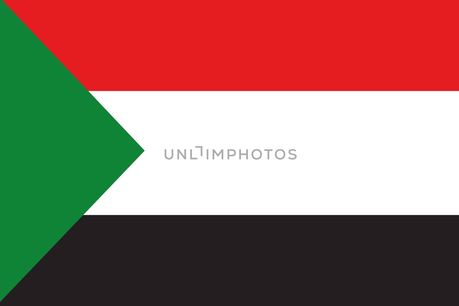 Illustrated Drawing of the flag of Sudan by DragonEyeMedia