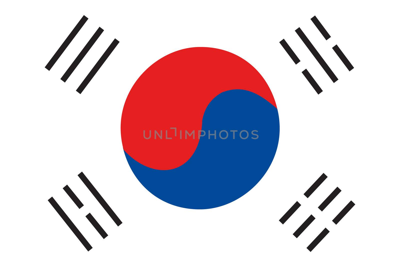 Illustrated Drawing of the flag of South Korea by DragonEyeMedia