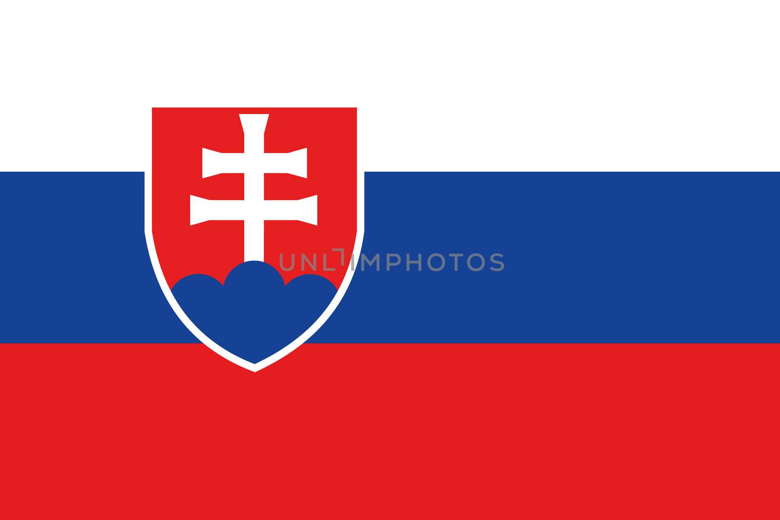Illustrated Drawing of the flag of Slovakia by DragonEyeMedia
