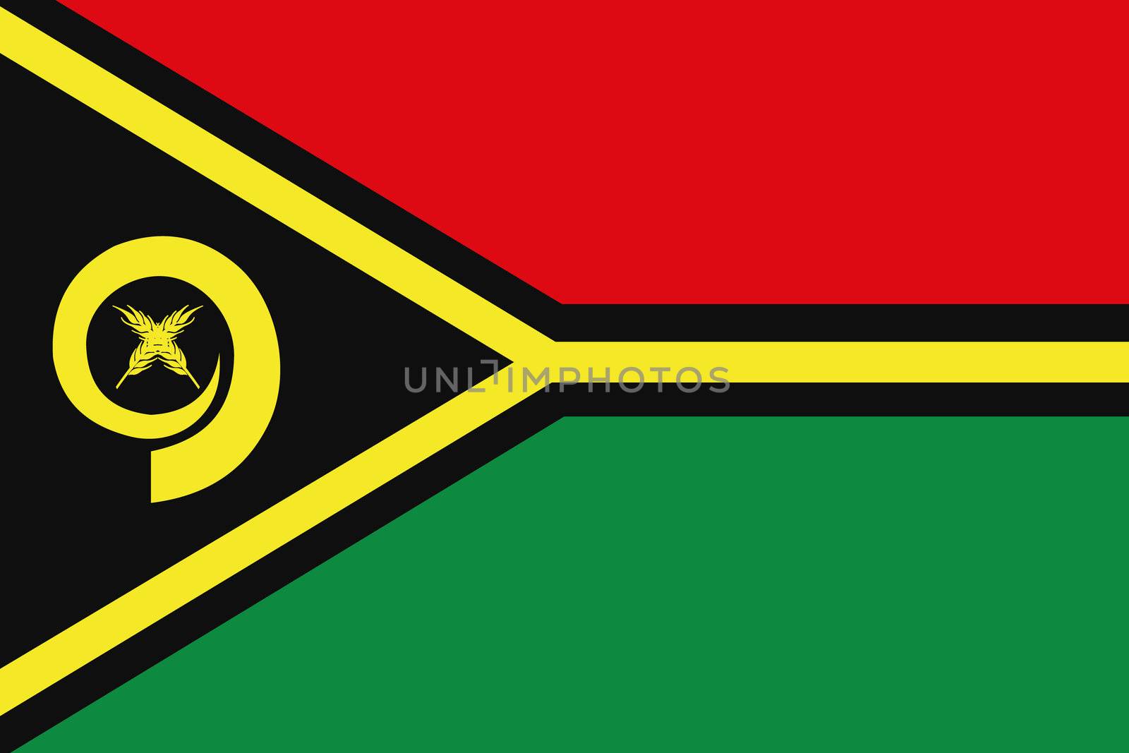 Illustrated Drawing of the flag of Vanuatu by DragonEyeMedia