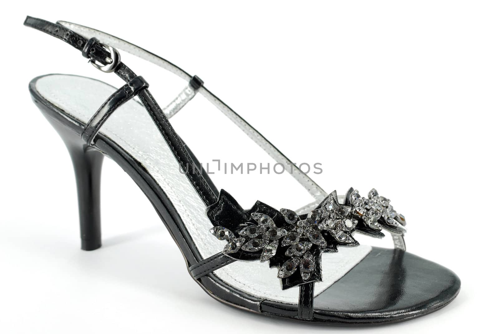 Woman elegance black high heel shoe