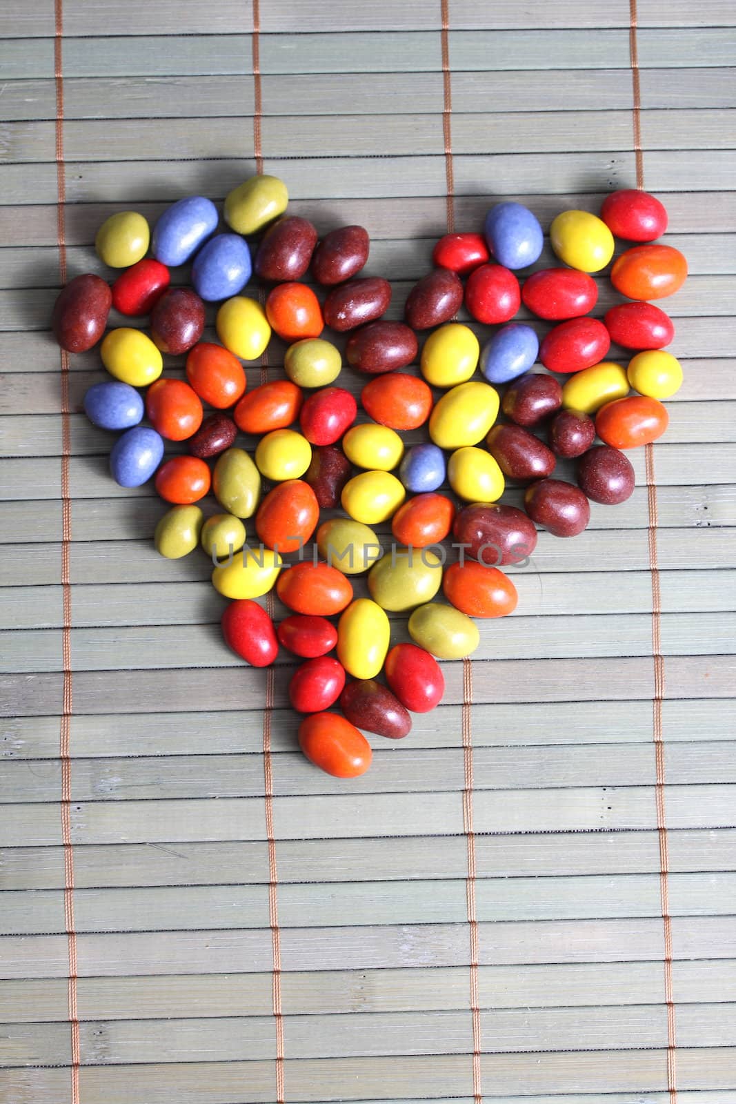 colorful chocolate drops heart