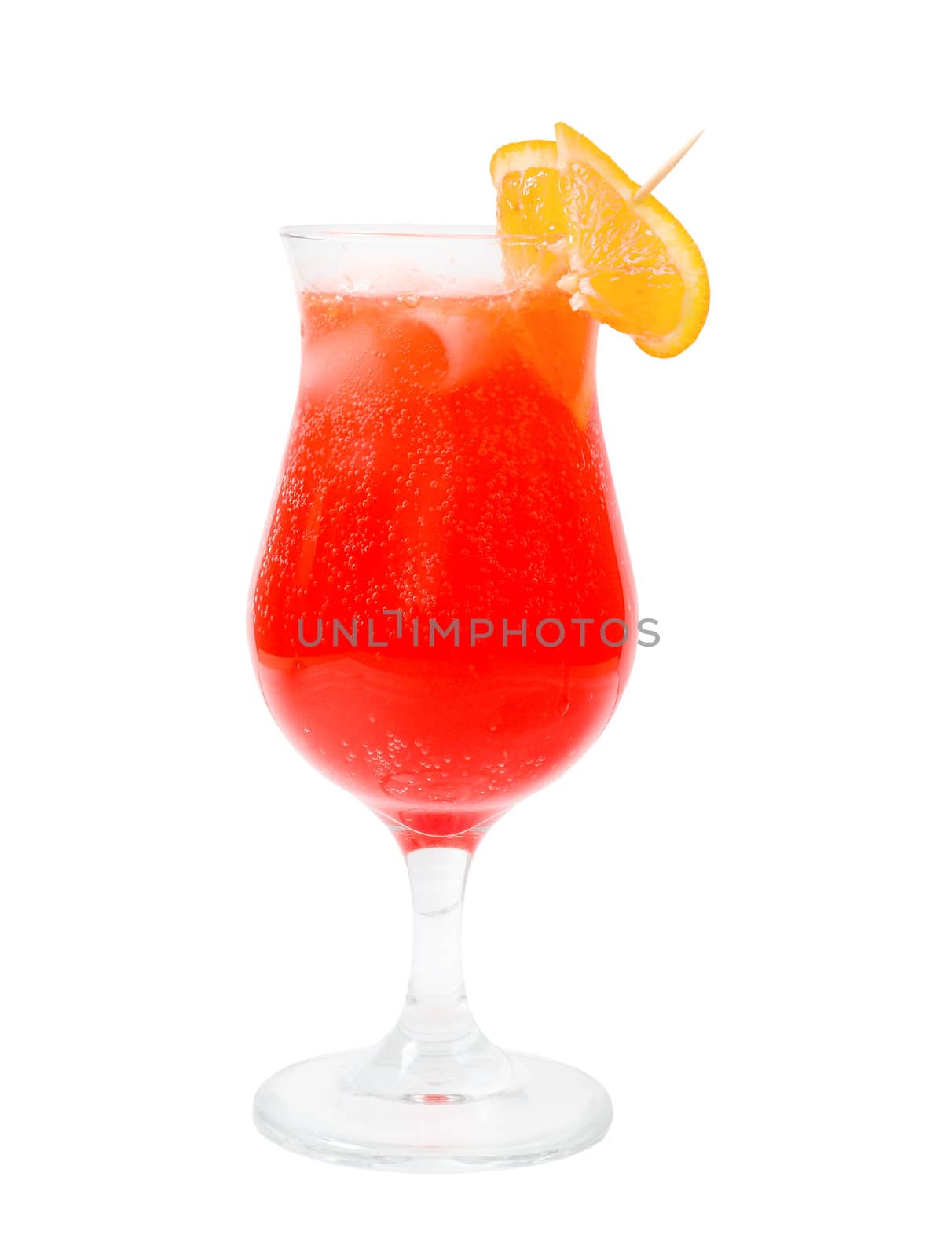 Alcoholic red cocktails, studio photographing, isolated on white background