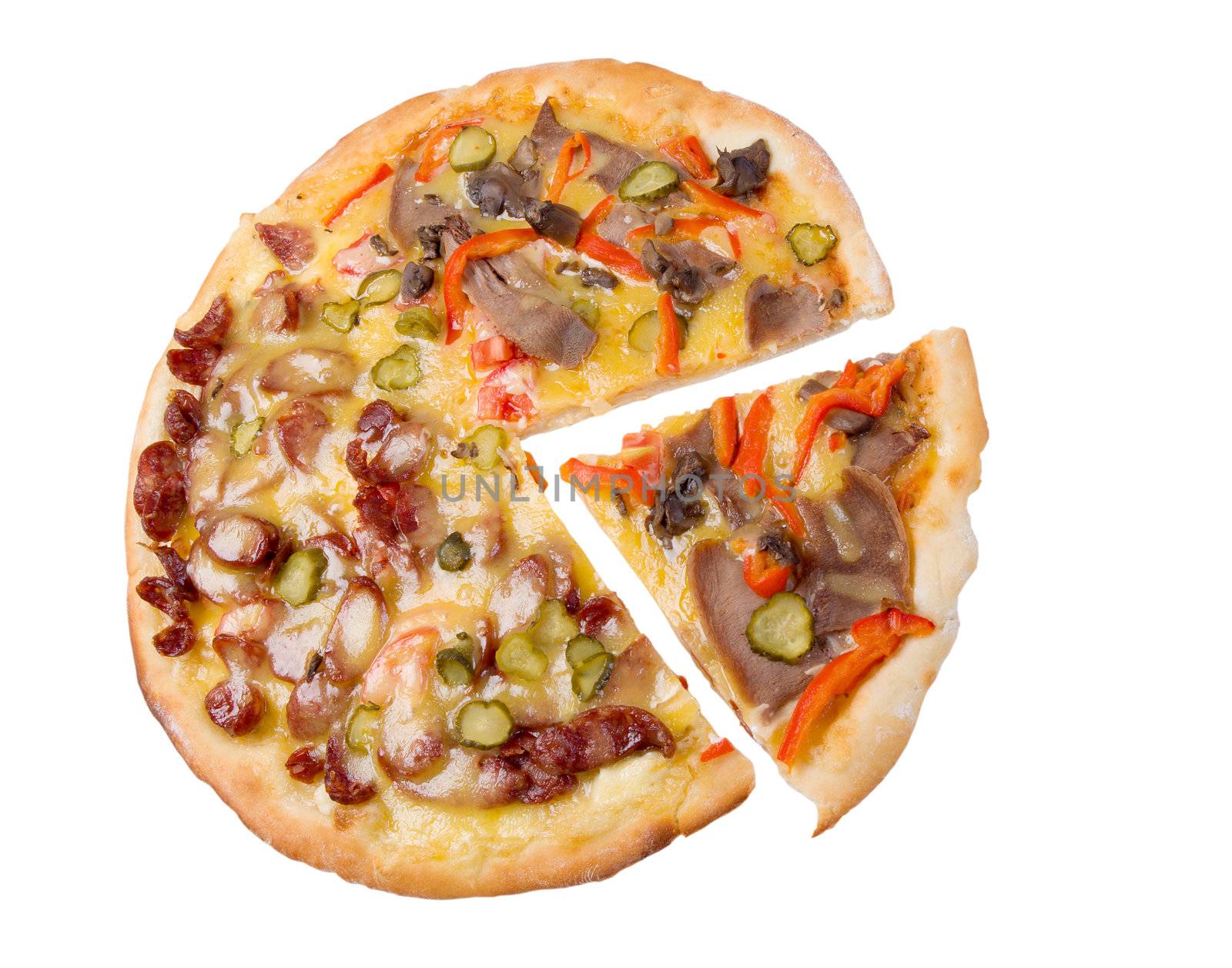 Cheese Pizza with white background, close up