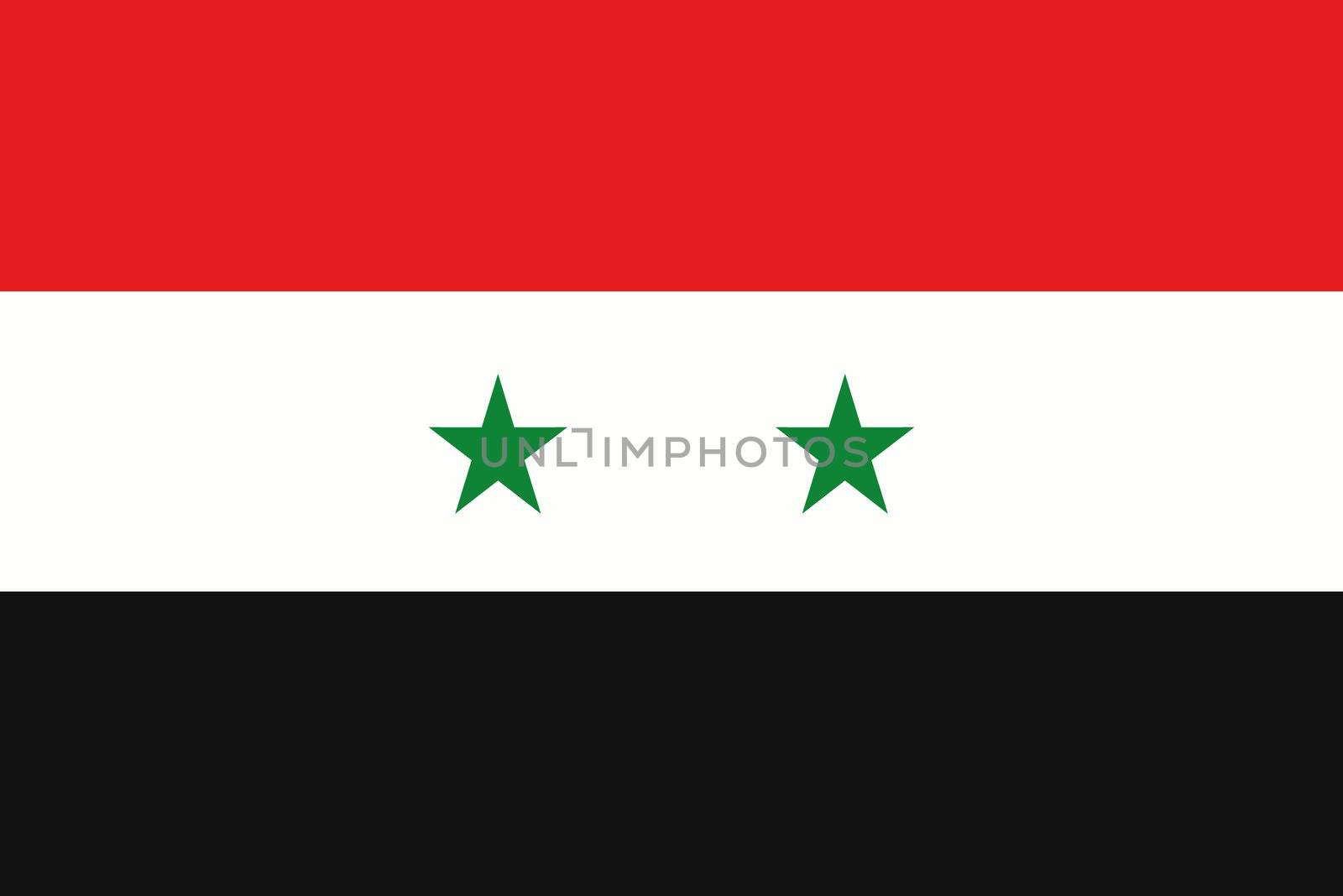Illustrated Drawing of the flag of Syria by DragonEyeMedia