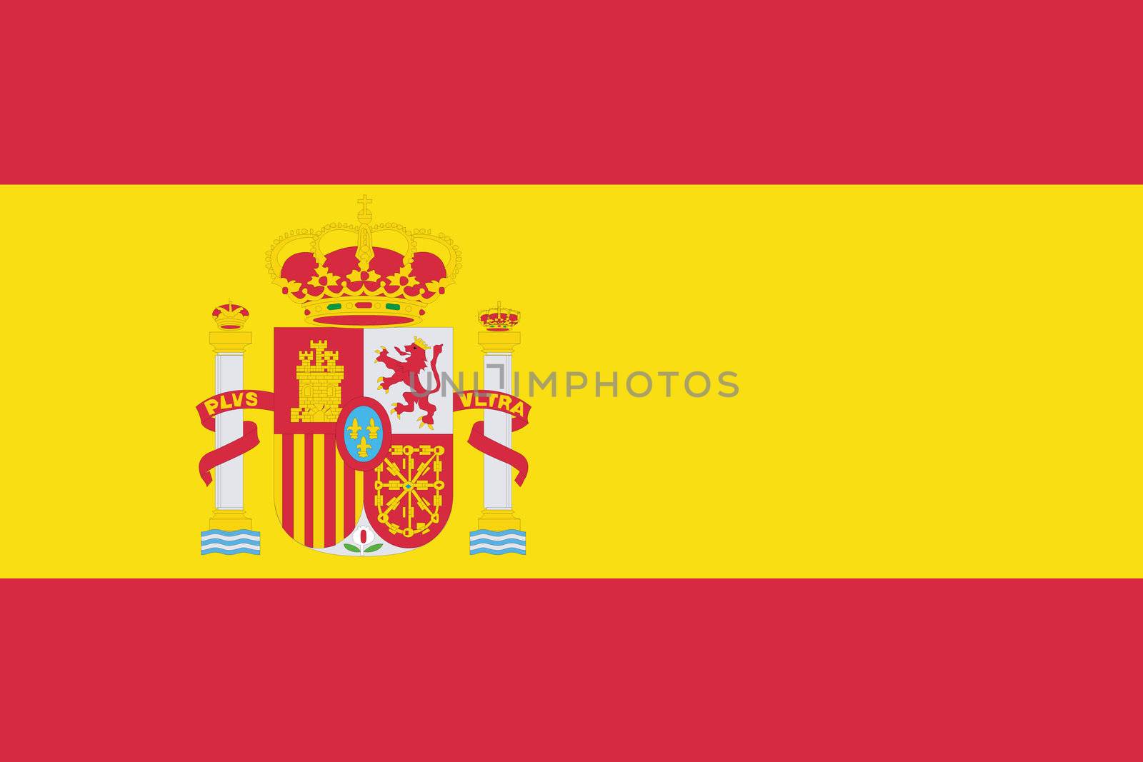 Illustrated Drawing of the flag of Spain by DragonEyeMedia