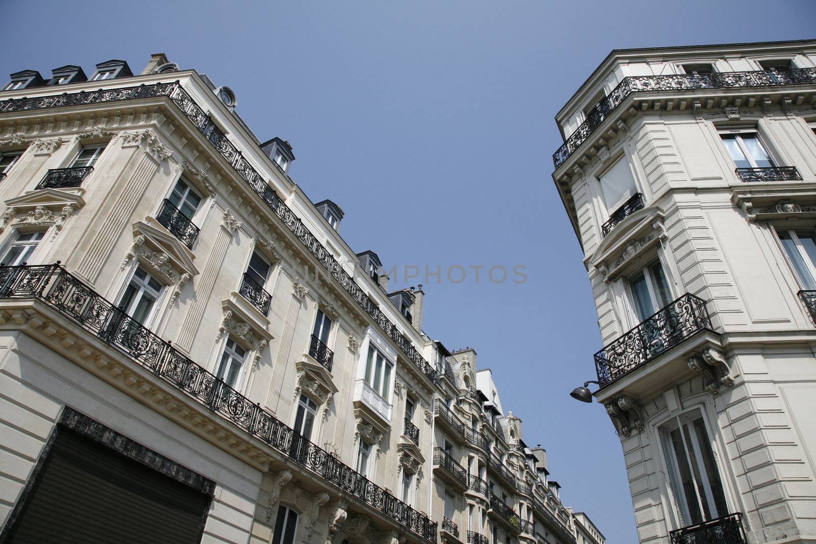 Luxury condos seen from Champs-Elysees, Paris, France