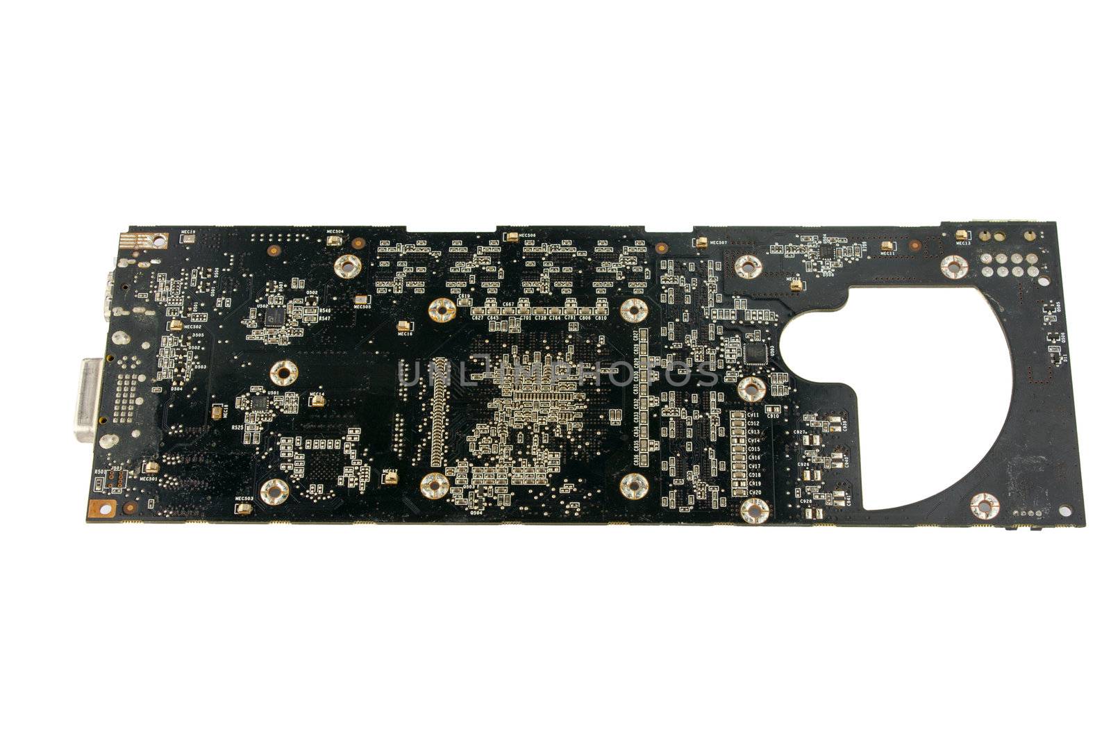 circuit video card isolated on a white background by sfinks