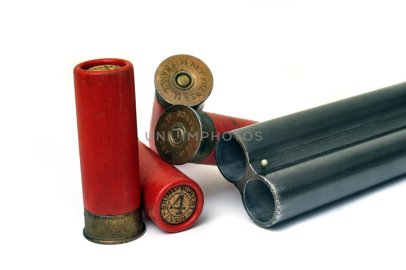 shotgun and its cartridges. Still life representing hunting.