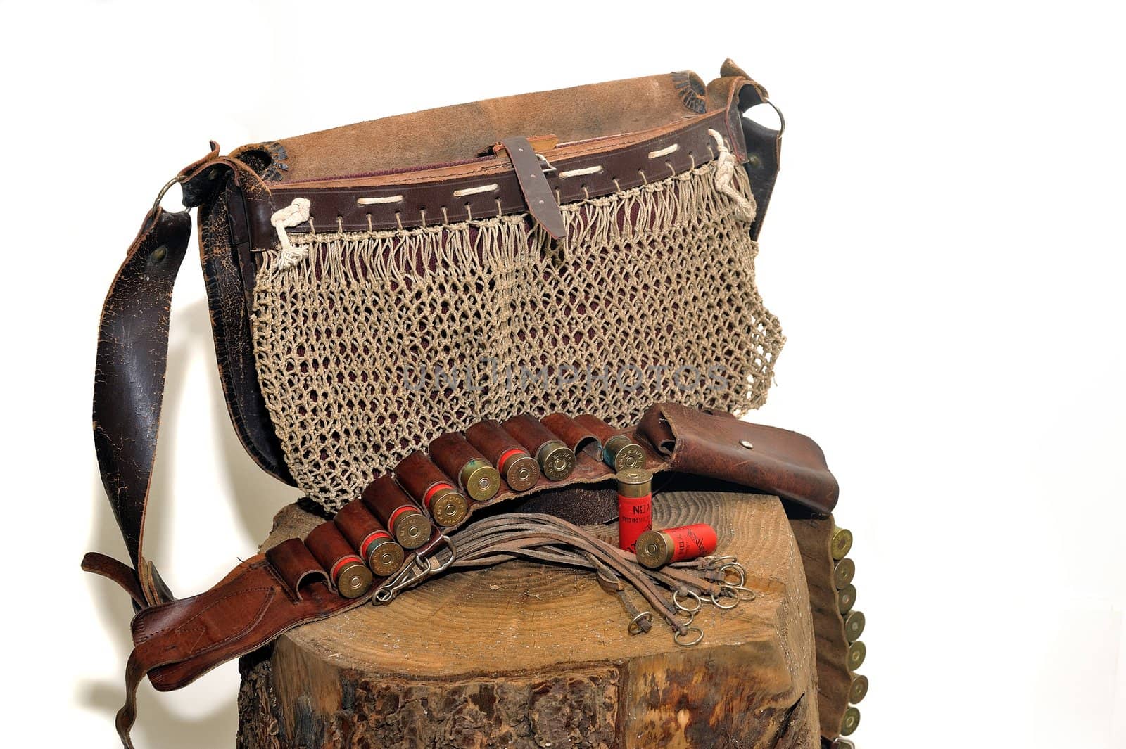 shotgun and its cartridges. Still life representing hunting.