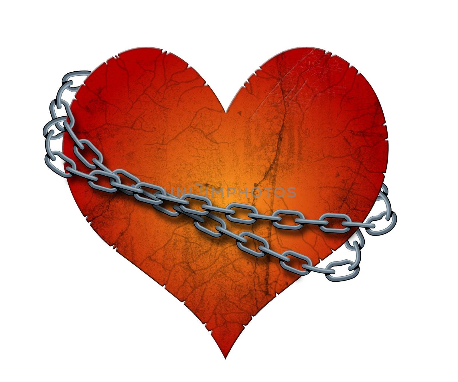 Abstract image of the chained heart