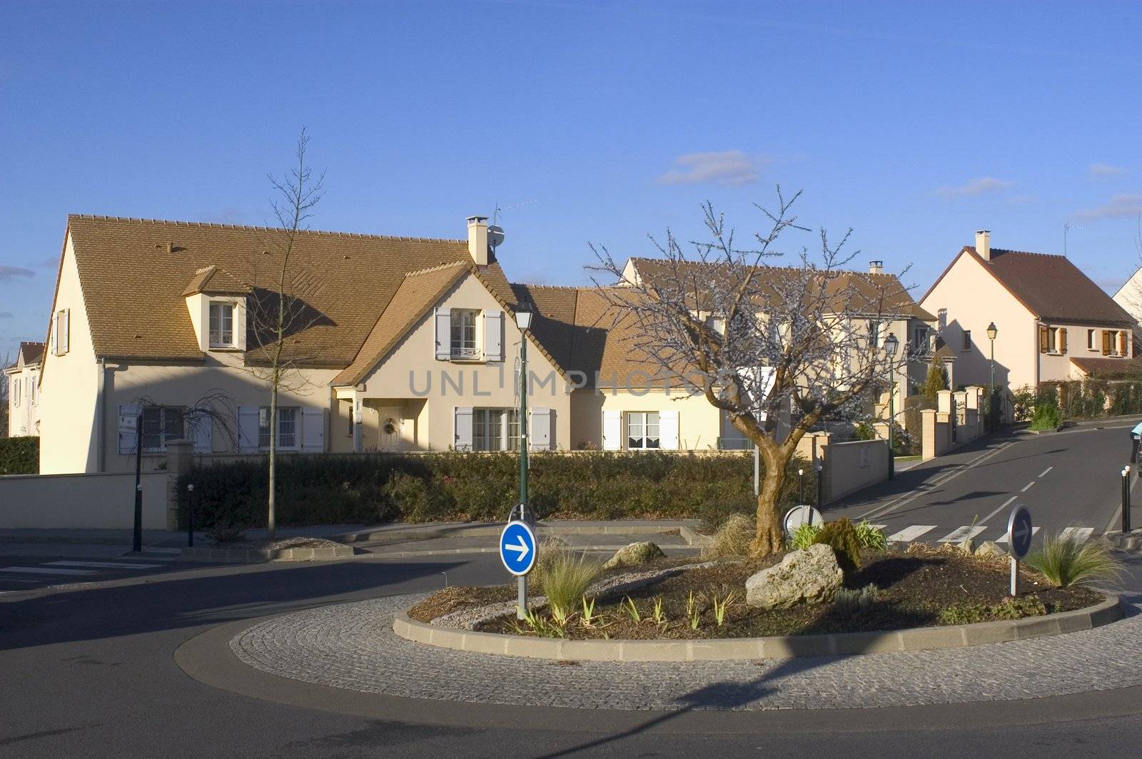 New real estate in France in the Paris region. Houses in an allotment which has just been finished.