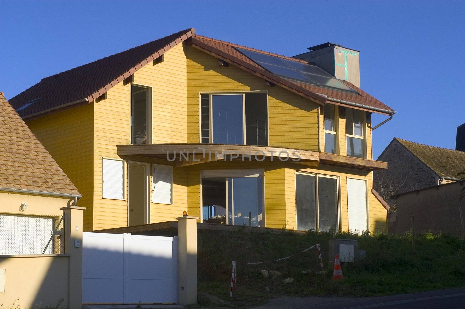New real estate in France in the Paris region. Houses in an allotment which has just been finished.