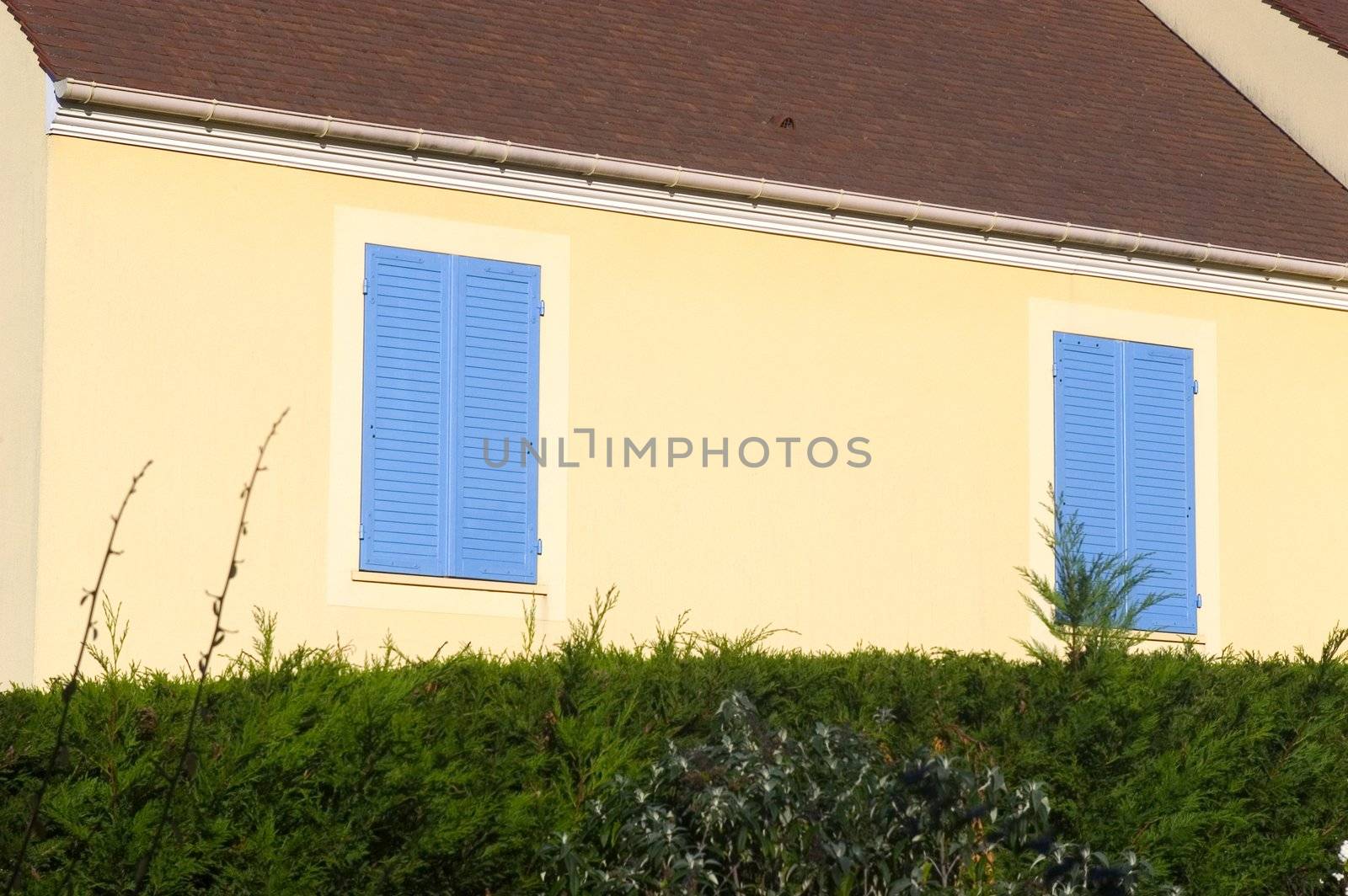 New real estate in France in the Paris region. Houses in an allotment which has just been finished.