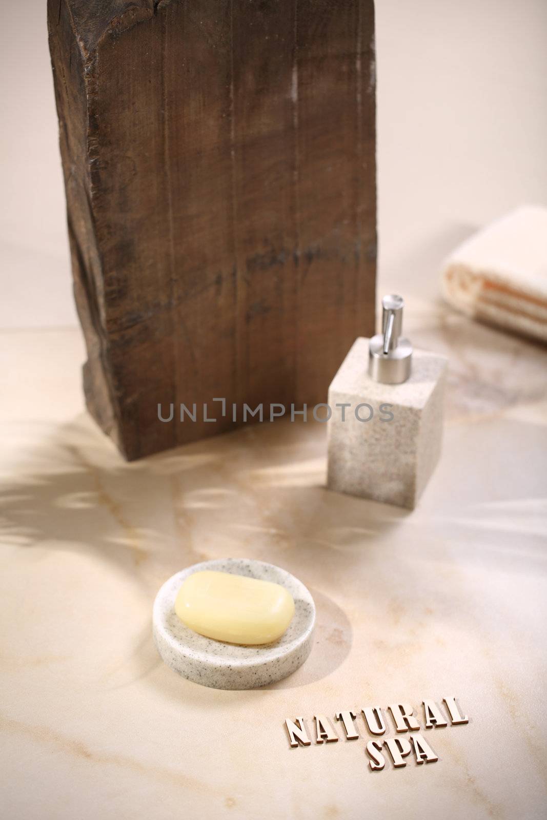 Natural soap on the soap dish