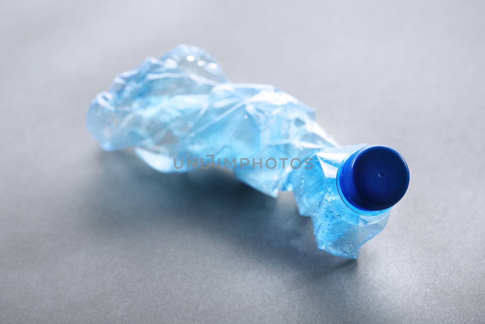 Crushed plastic bottle