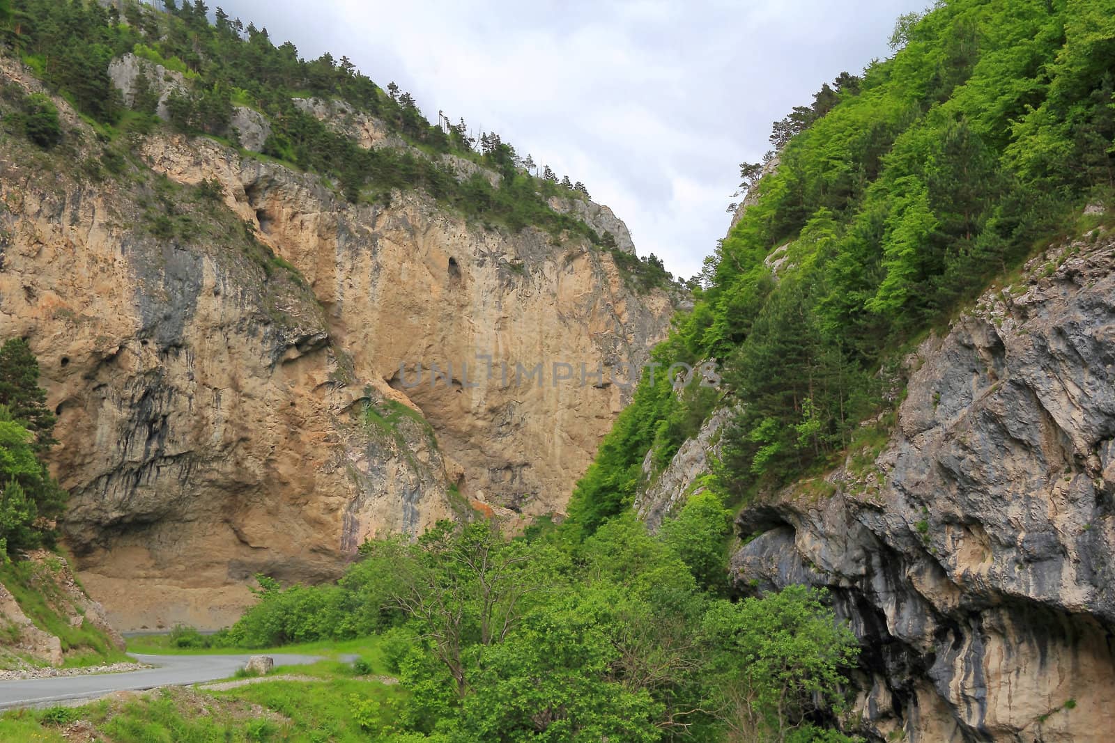 Image of beautiful landscape with Caucasus mountains