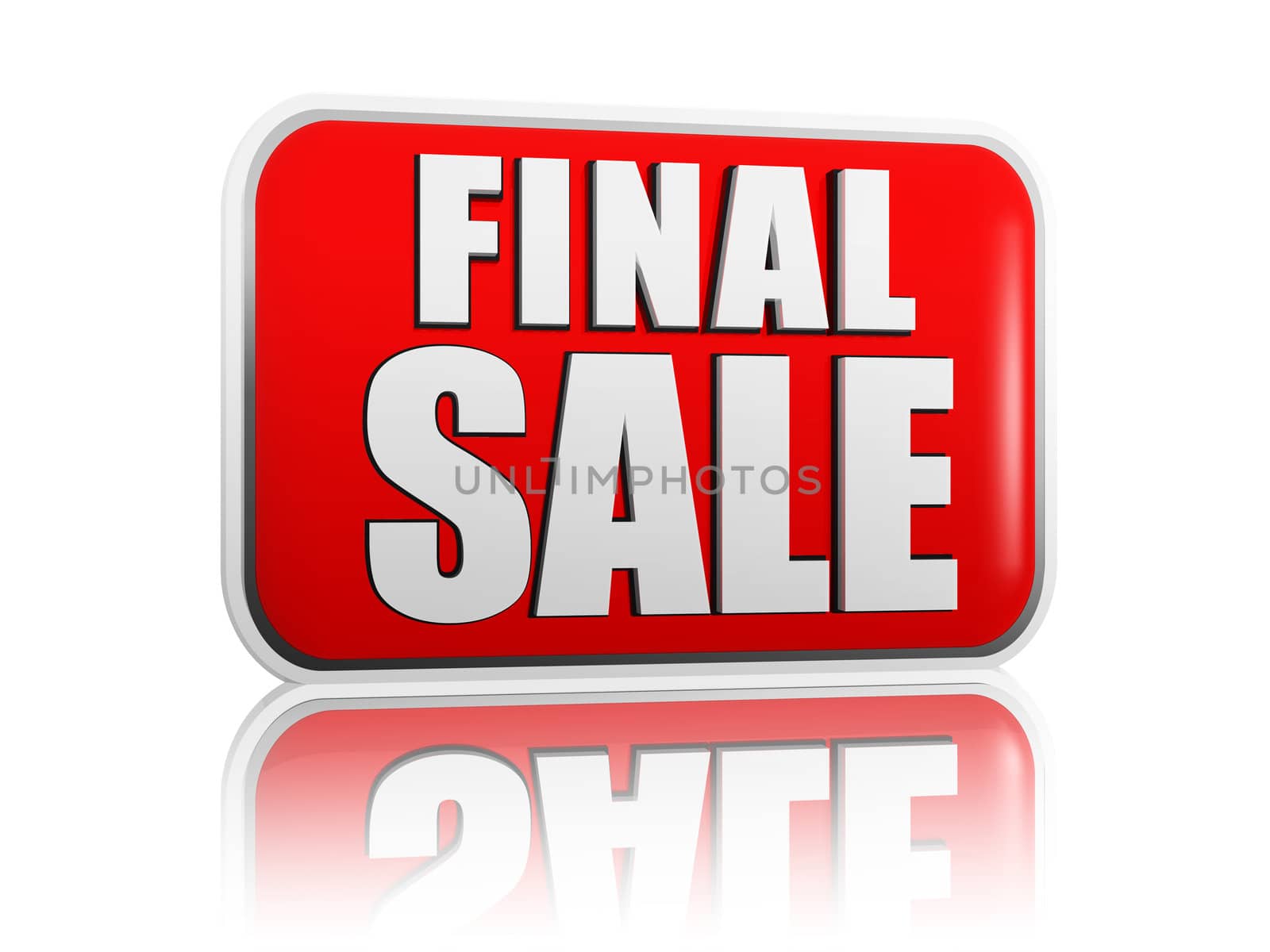 final sale - 3d red banner with white text like button, business concept