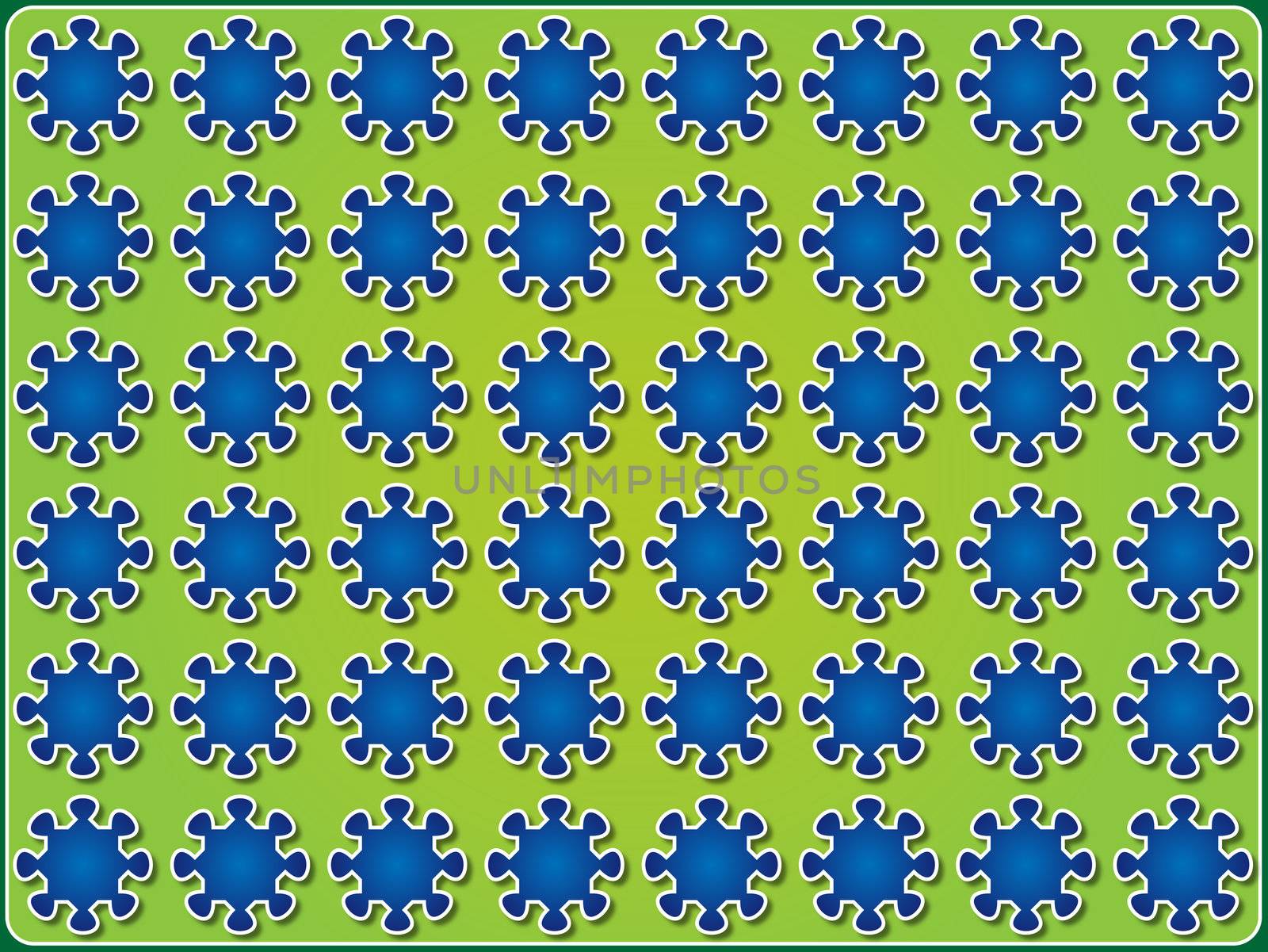 wallpaper abstract blue flowers on a green background