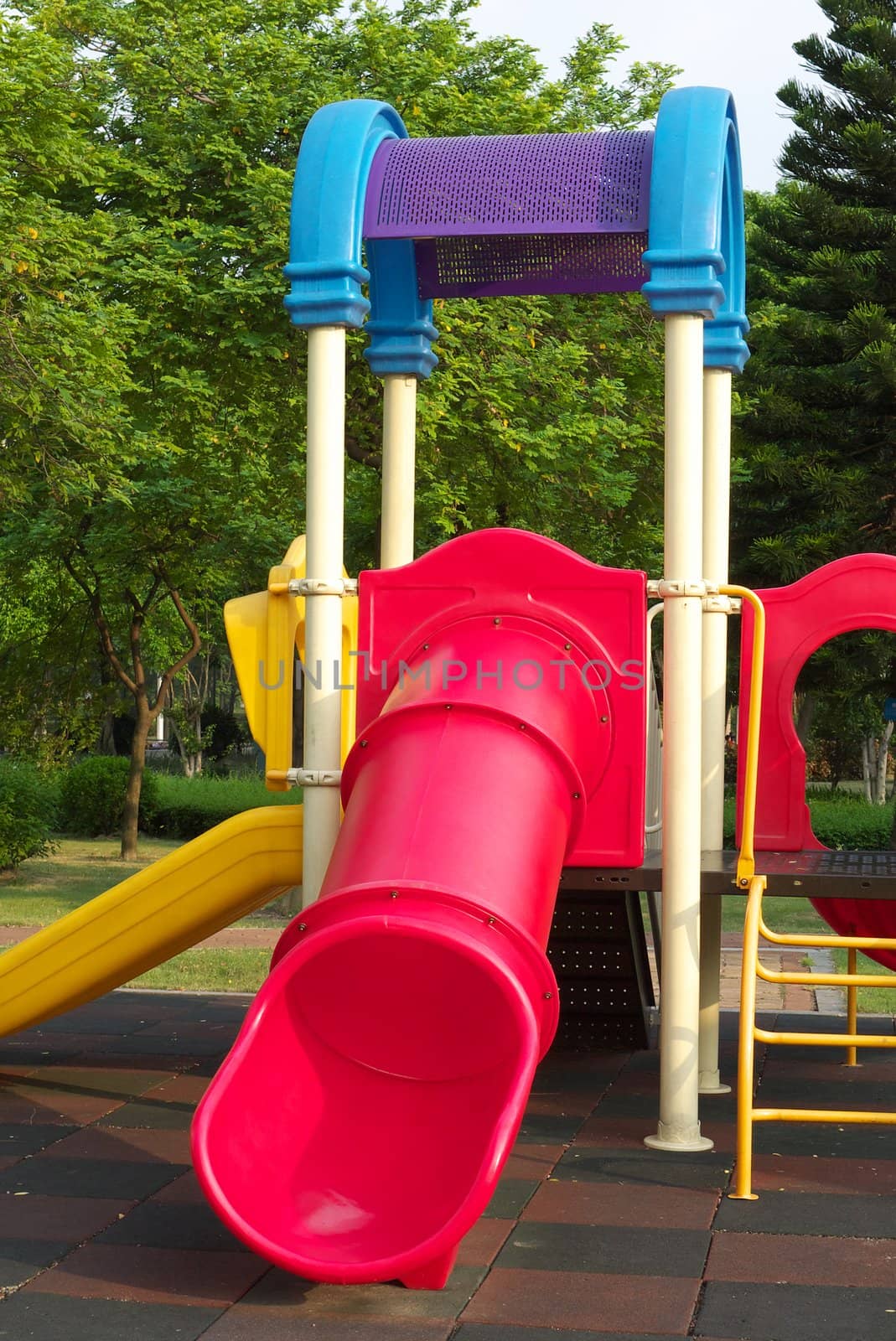 Slide board in the amusement park