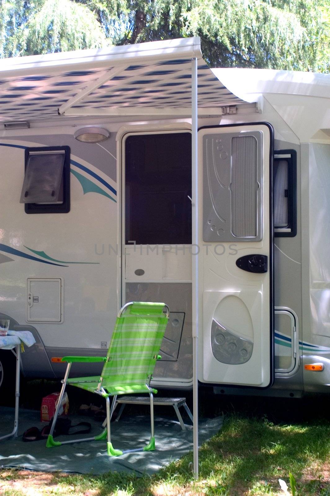 motor home in a camp-site