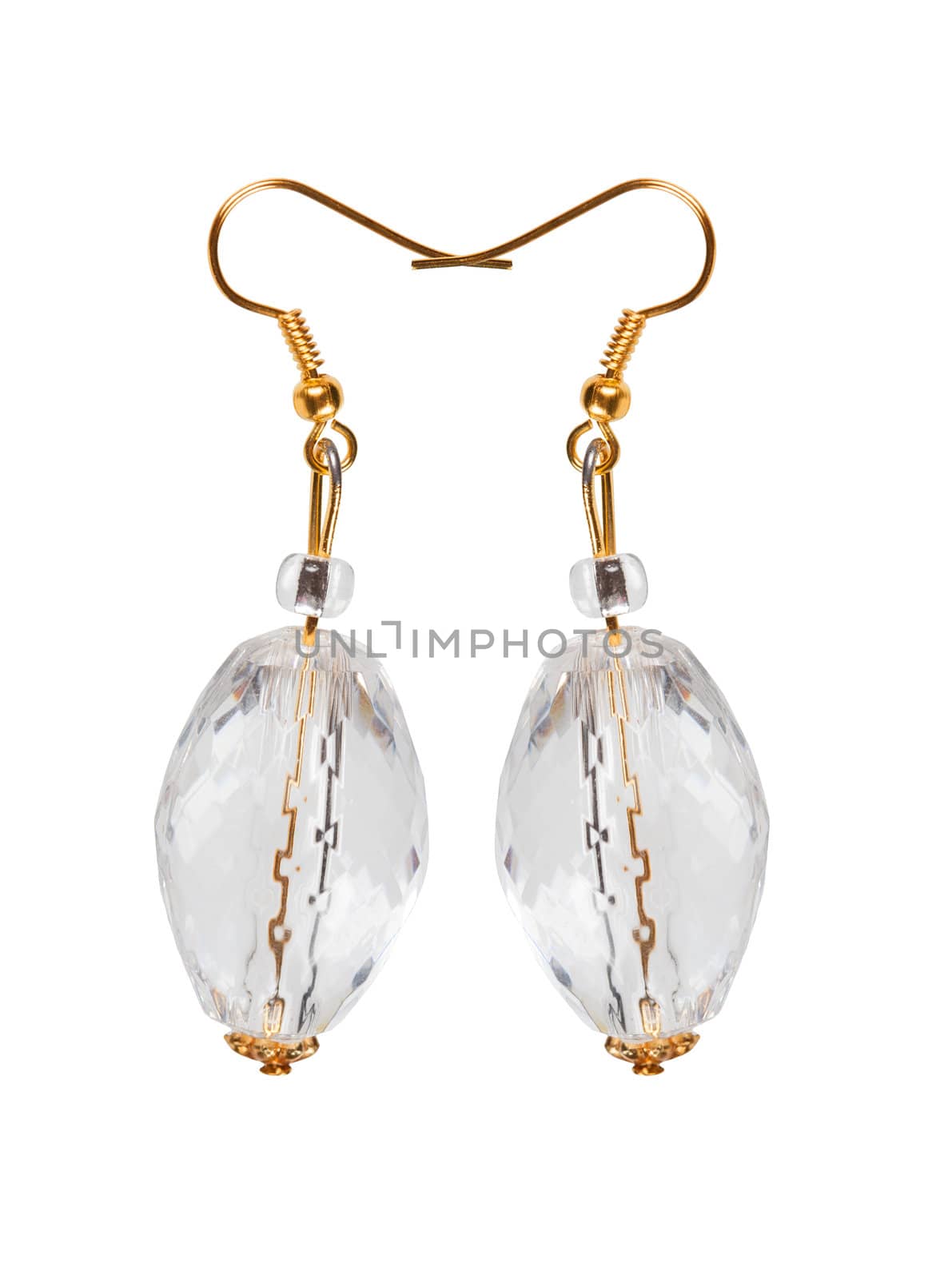 Earrings made of cut glass transparent by AleksandrN