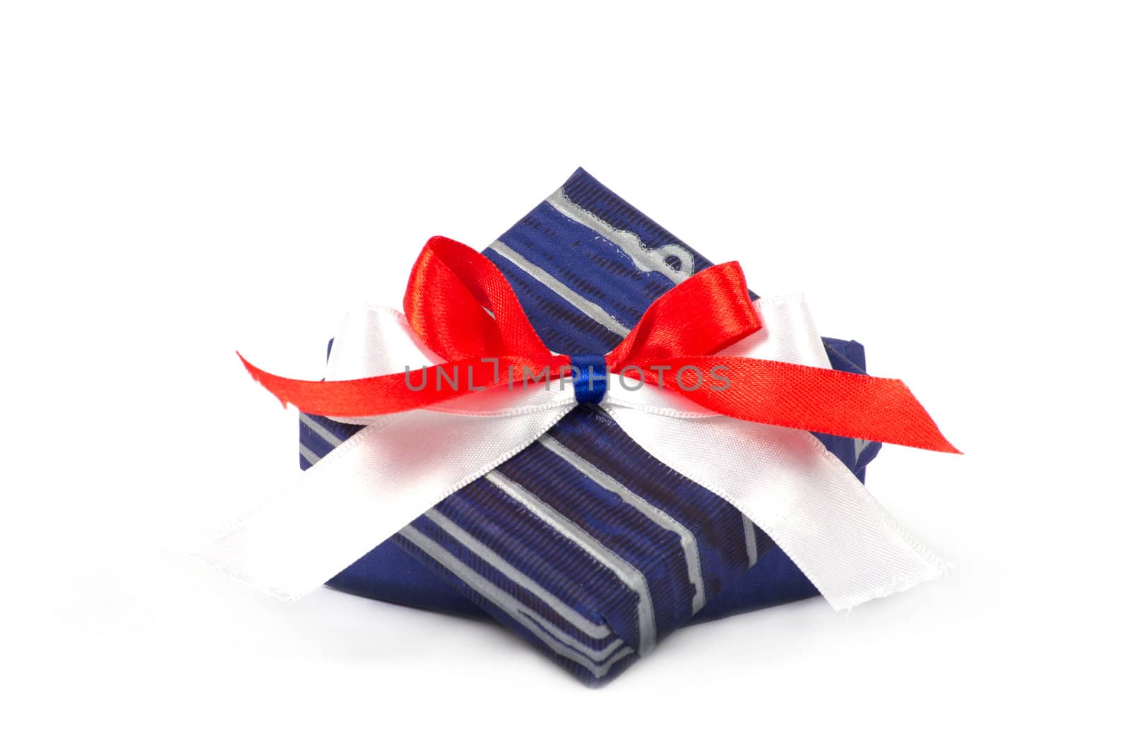 gift box with ribbon isolated on white