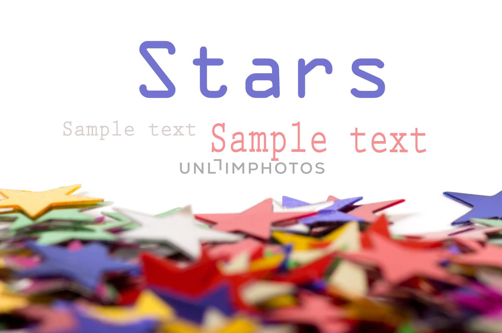 Colored stars background for your text over white