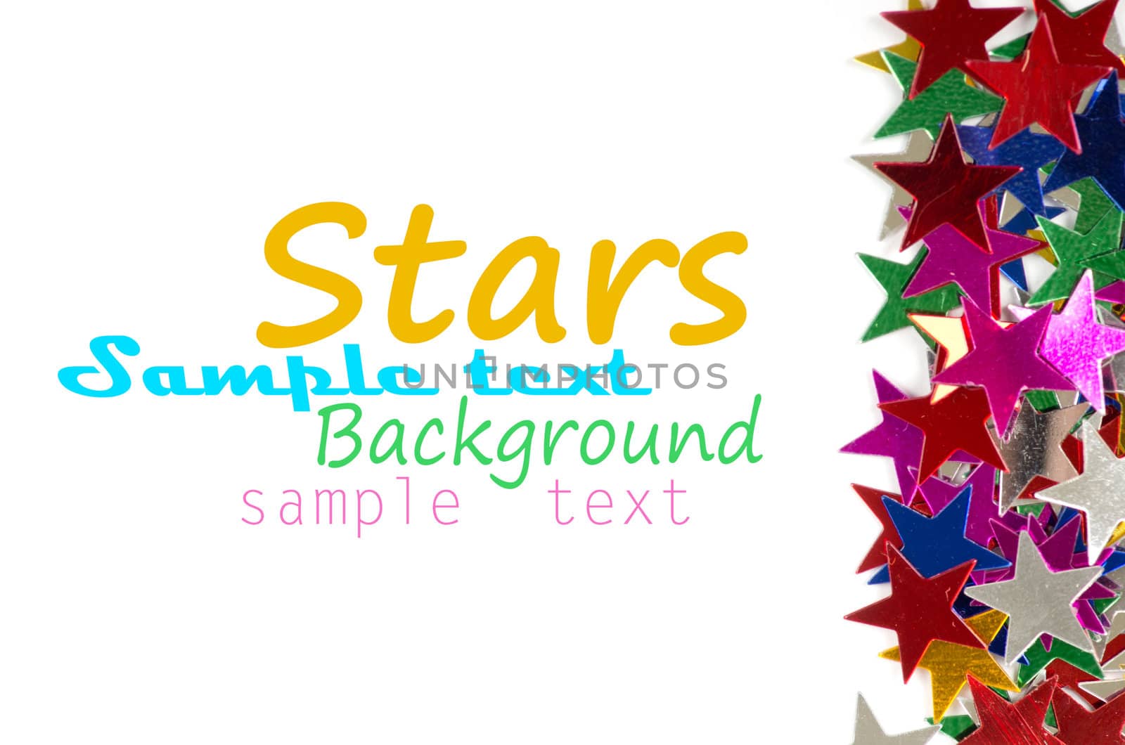 Colored stars background for your text on photo, and other.