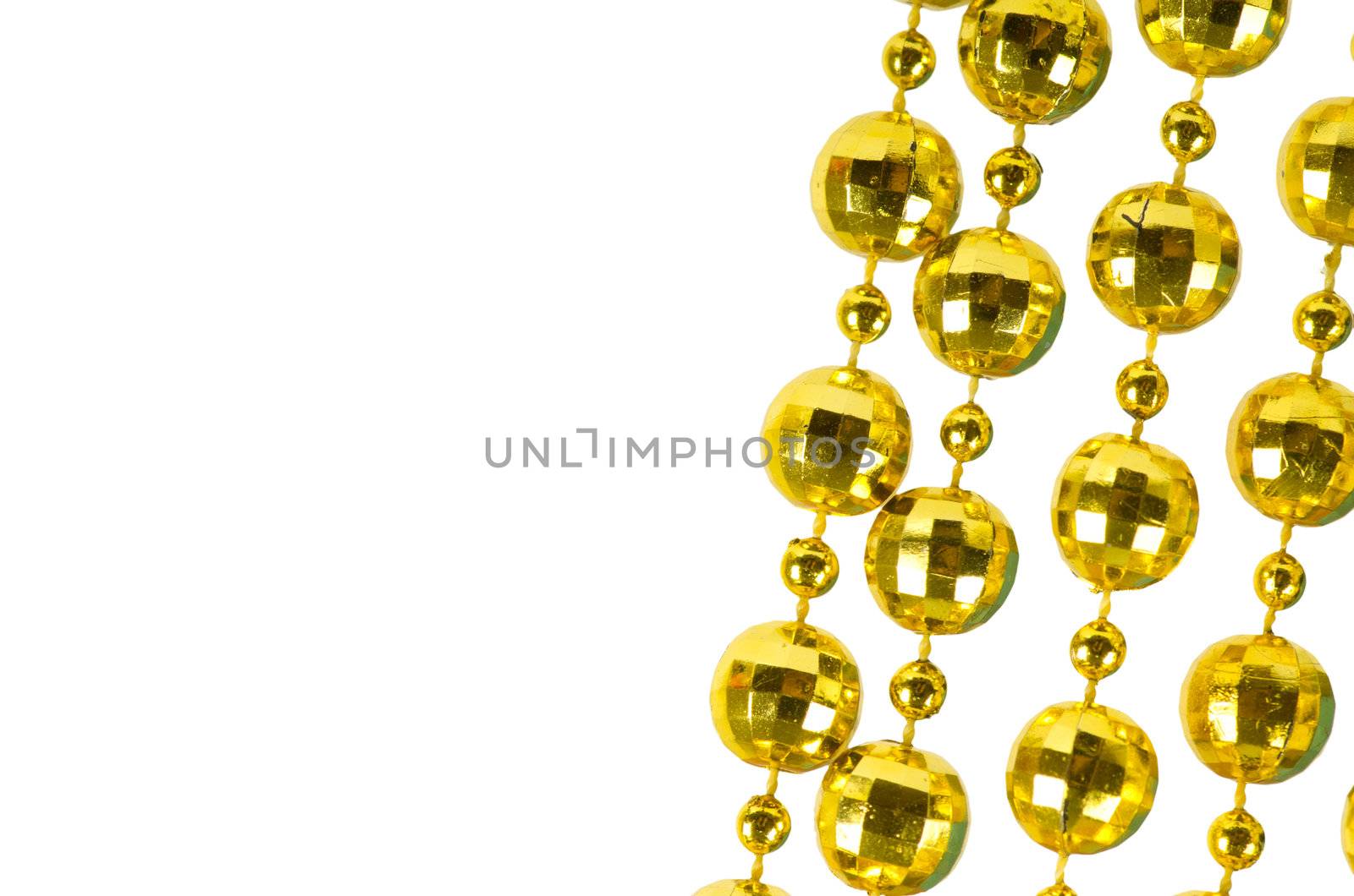 Background made of a brilliant celebratory beads of golden color