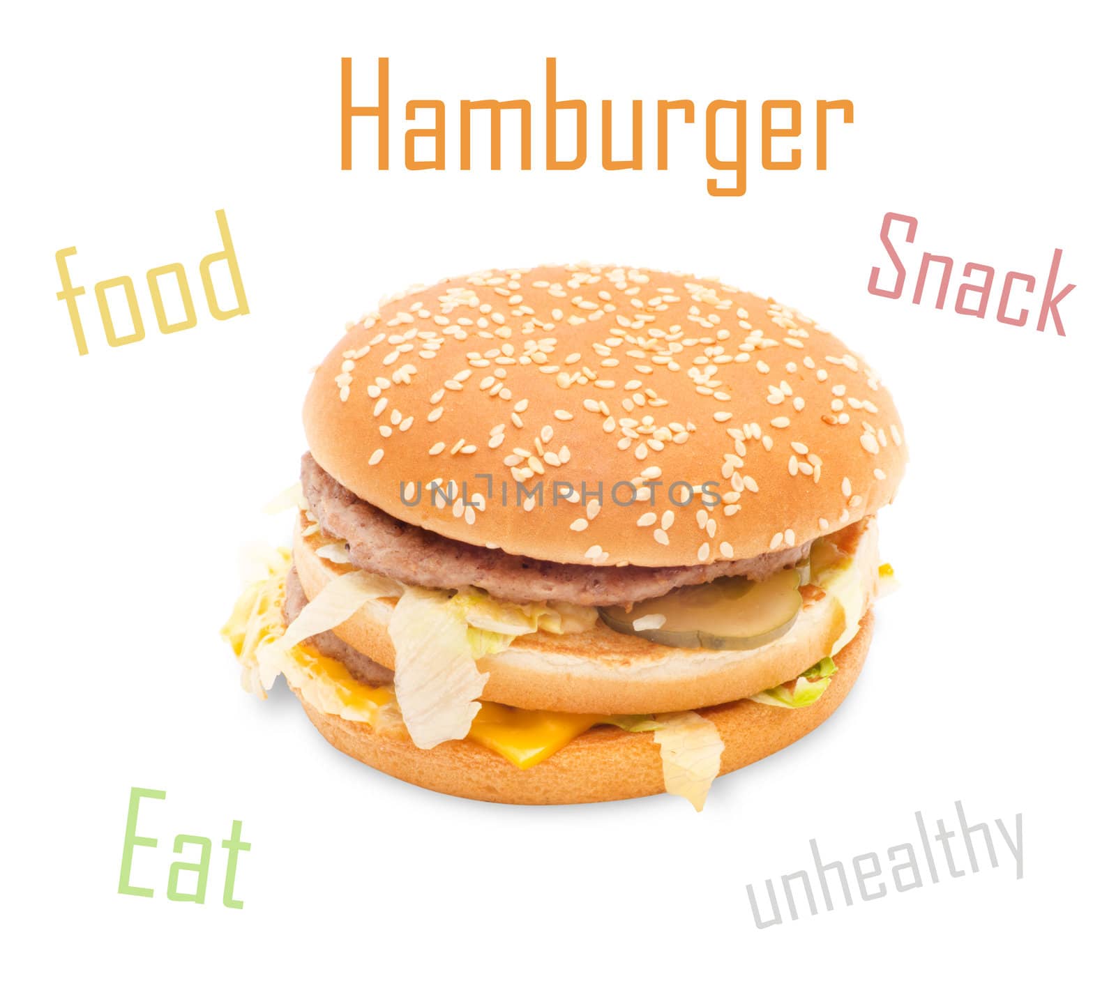hamburger isolated on white background