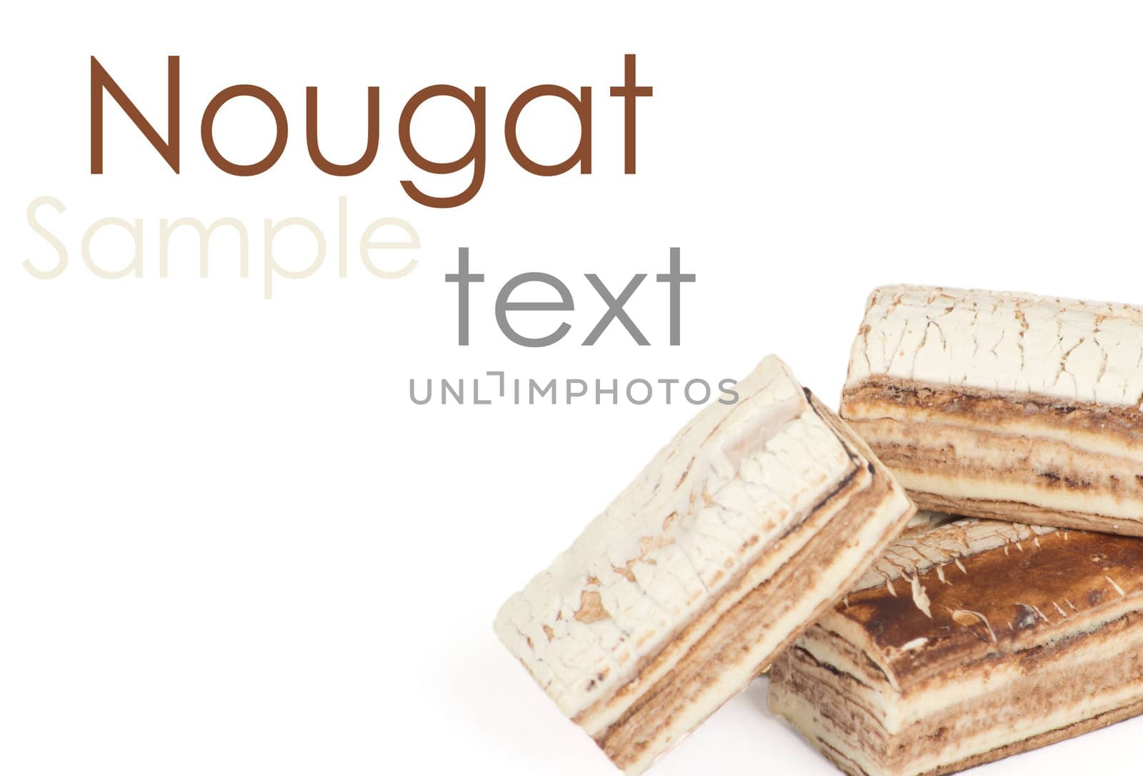 Nougat on the white background