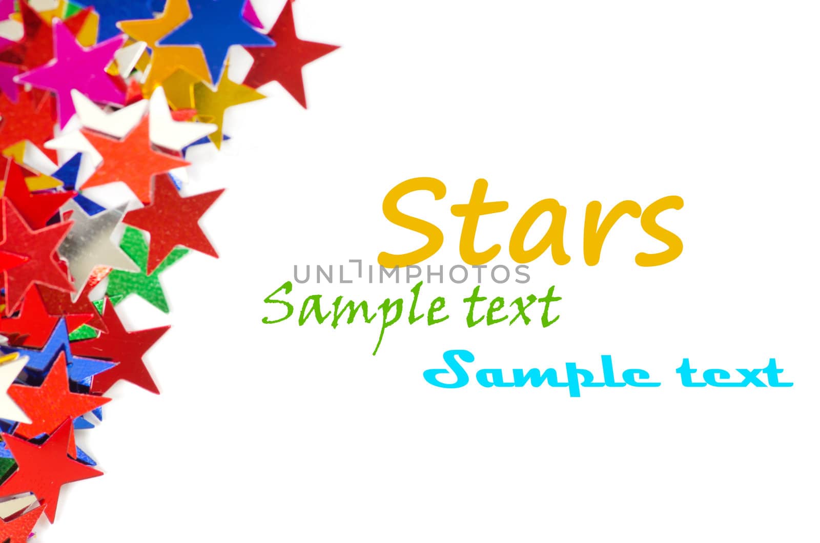 Colored stars background for your text on photo, and other.