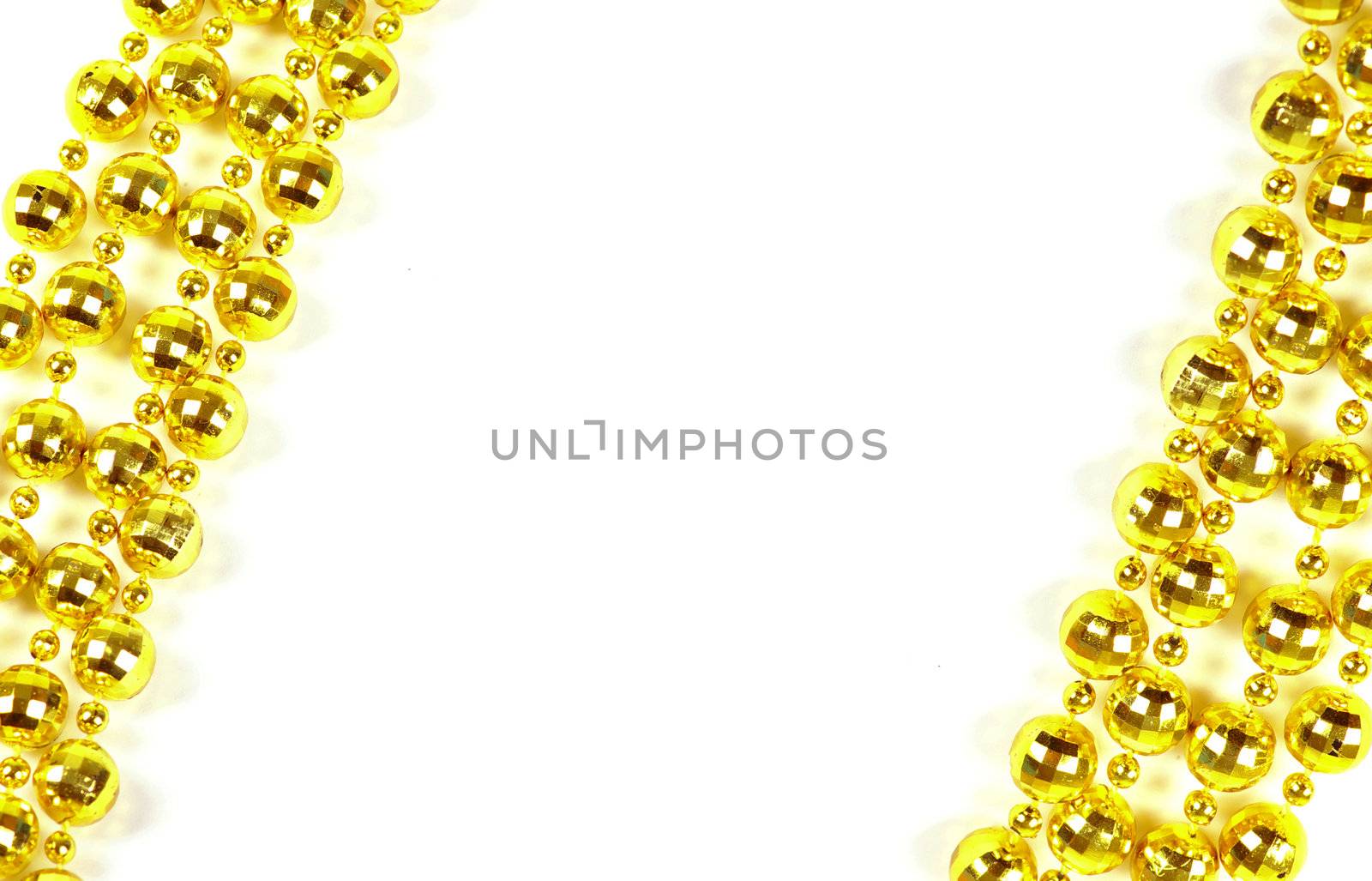 Background made of a brilliant celebratory beads of golden color