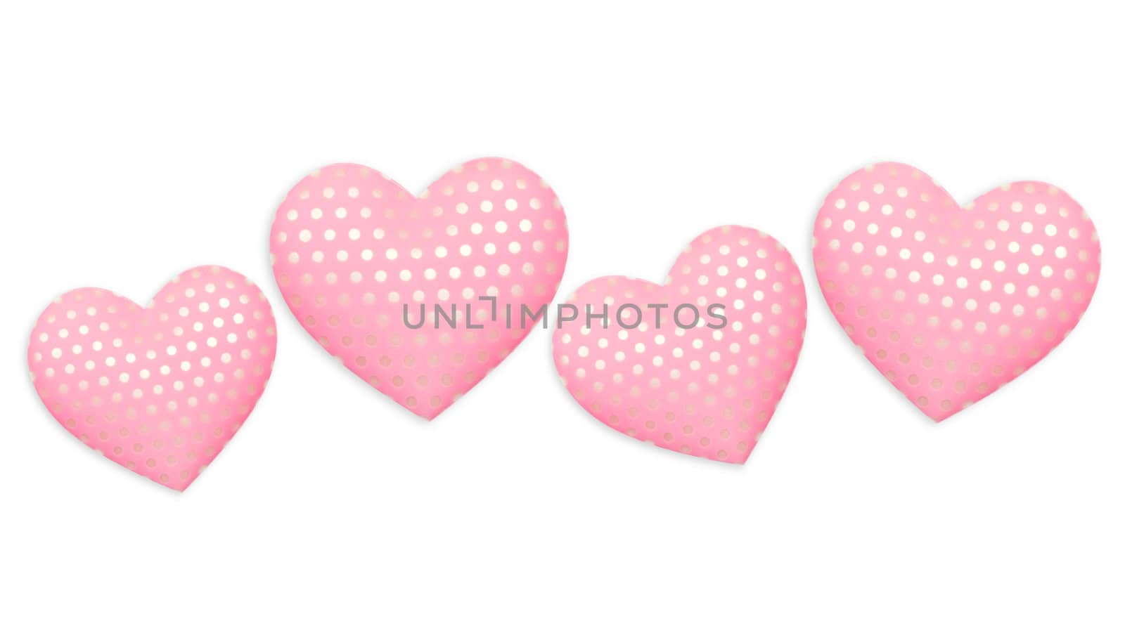 Decorative hearts on white background