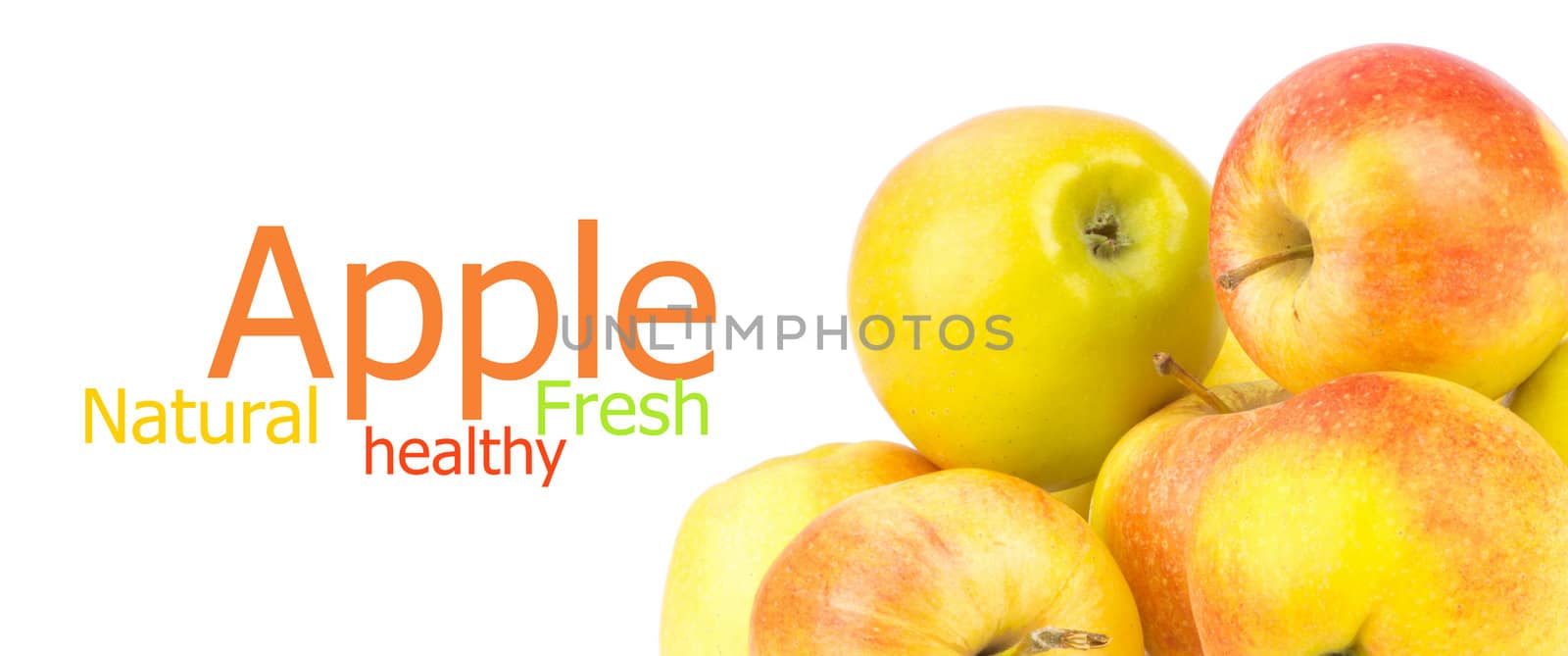 Ripe apples isolated on white