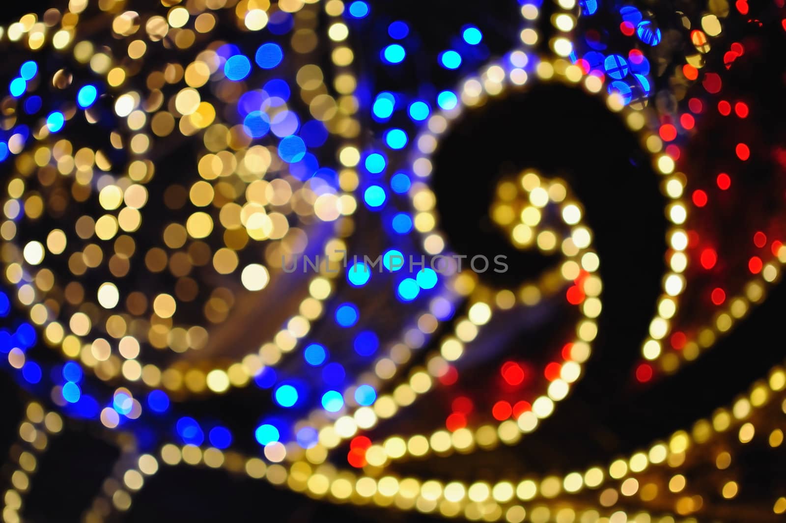 Abstract christmas tree lighting in Bangkok. by ngungfoto